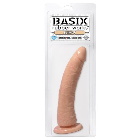 Dildo-BASIX SLIM 7"""" DONG FLESH