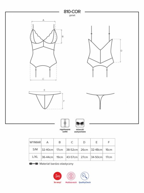Bielizna-810-COR-2 gorset i stringi biały L/XL Bielizna-810-COR-2 gorset i stringi biały L/XL
