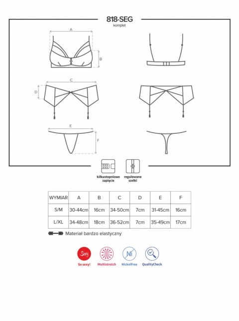 Bielizna-818-SEG-1 komplet 3-częściowy S/M Bielizna-818-SEG-1 komplet 3-częściowy S/M
