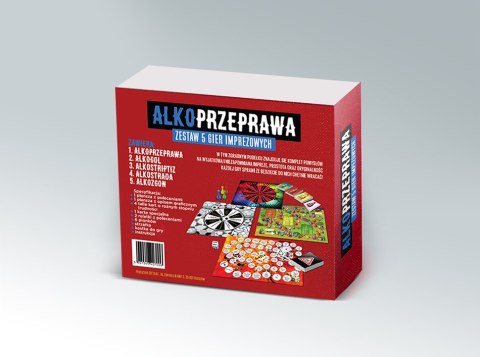Gry-ALKOPRZEPRAWA 5w1-zestaw pięciu gier imprezowych Gry-ALKOPRZEPRAWA 5w1-zestaw pięciu gier imprezowych