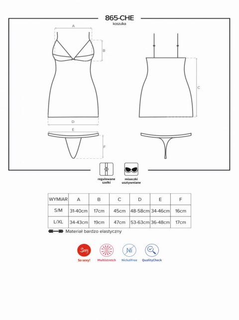 Bielizna-865-CHE-1 koszulka i stringi S/M Bielizna-865-CHE-1 koszulka i stringi S/M