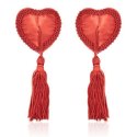 Bielizna-Heart Nipples Tassels RED