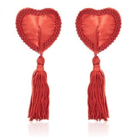 Bielizna-Heart Nipples Tassels RED