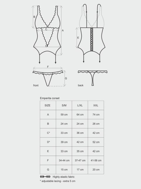 Bielizna- Emperita gorset i stringi XXL Bielizna- Emperita gorset i stringi XXL