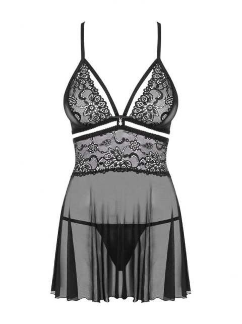Bielizna-838-BAB-1 babydoll i stringi czarna S/M Bielizna-838-BAB-1 babydoll i stringi czarna S/M