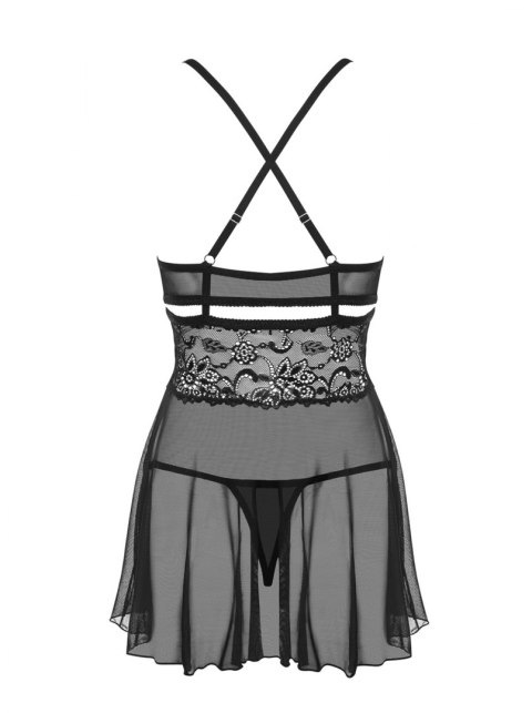 Bielizna-838-BAB-1 babydoll i stringi czarna S/M Bielizna-838-BAB-1 babydoll i stringi czarna S/M