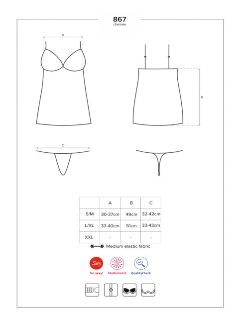 Bielizna- 867-CHE-1 koszulka i stringi S/M Bielizna- 867-CHE-1 koszulka i stringi S/M