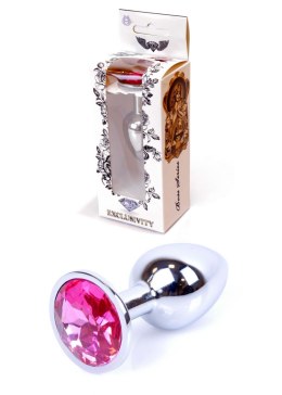 KOREK ANALNY z kryształkiem Plug-Jewellery Silver PLUG- Pink