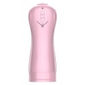 Masturbator-Vibrating and Flashing Masturbation Cup USB 7+7 Function / Talk Mode (Pink)