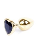 Plug-Jewellery Gold Heart PLUG- Black