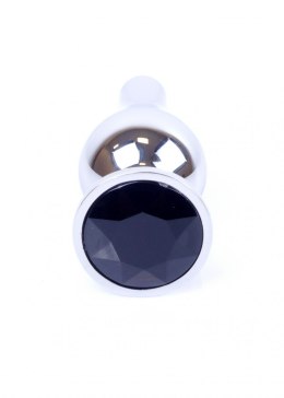 Plug-Jewellery Silver BUTT PLUG- Black