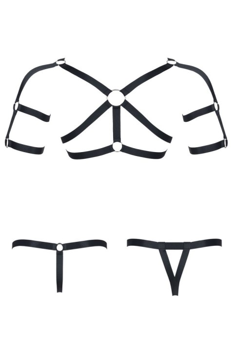 Męski komplet z gumy: t-shirt z ozdobami z tyłu i przodu, 2 pack stringi S/M Męski komplet z gumy: t-shirt z ozdobami z tyłu i przodu, 2 pack stringi S/M