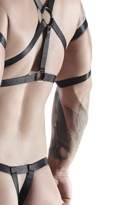 Męski komplet z gumy: t-shirt z ozdobami z tyłu i przodu, 2 pack stringi S/M Męski komplet z gumy: t-shirt z ozdobami z tyłu i przodu, 2 pack stringi S/M