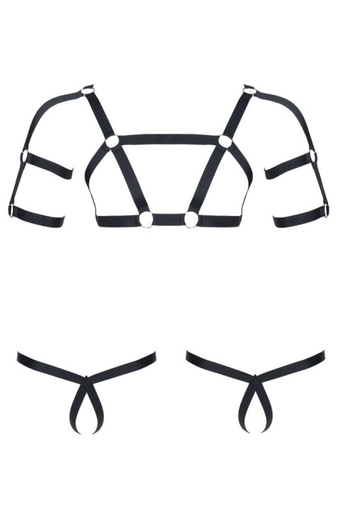 Męski komplet z gumy: t-shirt z ozdobami z tyłu i przodu, 2 pack stringi S/M Męski komplet z gumy: t-shirt z ozdobami z tyłu i przodu, 2 pack stringi S/M