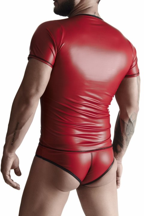 Męski komplet z wetlooka: t-shirt w serek, figi typu brazyliany XL Męski komplet z wetlooka: t-shirt w serek, figi typu brazyliany XL