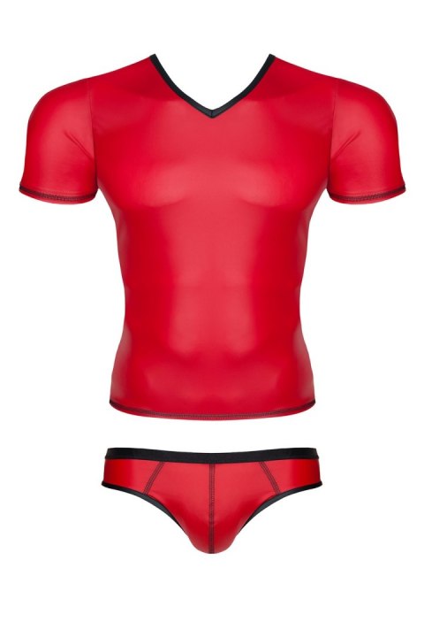 Męski komplet z wetlooka: t-shirt w serek, figi typu brazyliany S Męski komplet z wetlooka: t-shirt w serek, figi typu brazyliany S
