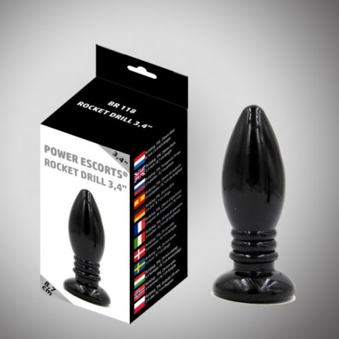 Rocket drill 3,4 inch black anal plug 3,4 inch / 8,7 cm Rocket drill 3,4 inch black anal plug 3,4 inch / 8,7 cm