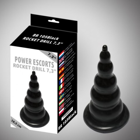 Rocket drill 7,3 inch black large anal plug 7,3 inch / 18,5 cm Rocket drill 7,3 inch black large anal plug 7,3 inch / 18,5 cm