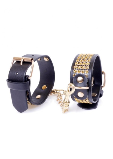 Fetish Boss Series Handcuffs with cristals 3 cm Gold Fetish Boss Series Handcuffs with cristals 3 cm Gold
