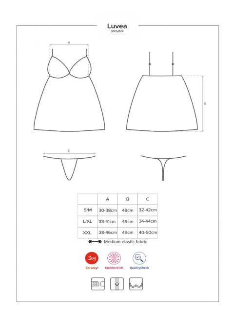 Bielizna-Luvae babydoll i stringi czarne XXL Bielizna-Luvae babydoll i stringi czarne XXL