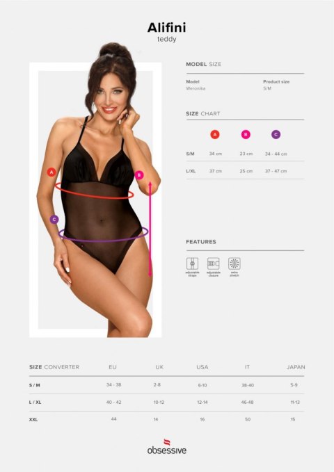 Bielizna- Alifini body czarne S/M Bielizna- Alifini body czarne S/M