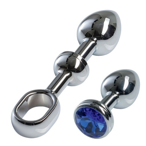 MALESATION Alu-Plug with handle & crystal small, chrome MALESATION Alu-Plug with handle & crystal small, chrome