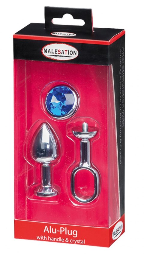 MALESATION Alu-Plug with handle & crystal small, chrome MALESATION Alu-Plug with handle & crystal small, chrome