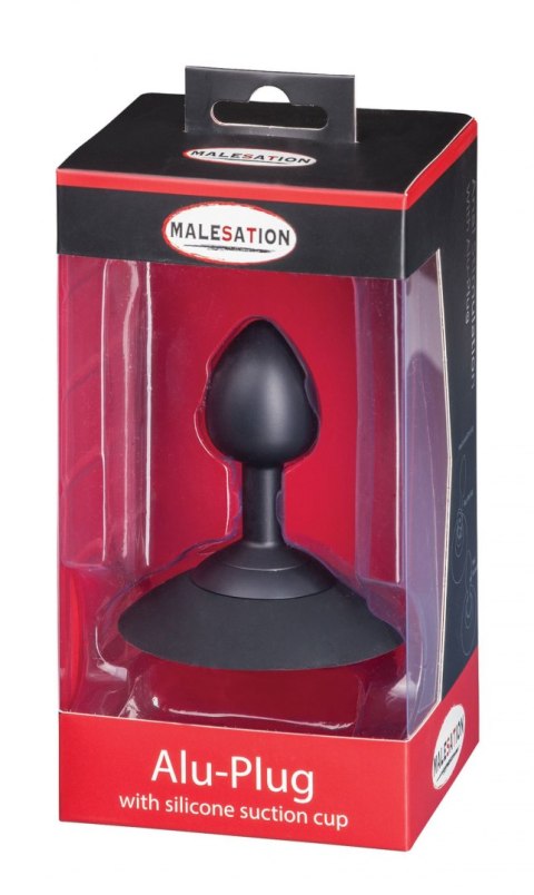 MALESATION Alu-Plug with suction cup small, black MALESATION Alu-Plug with suction cup small, black
