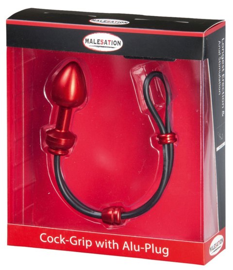 MALESATION Cock-Grip with Alu-Plug small, red MALESATION Cock-Grip with Alu-Plug small, red