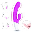 WIBRATOR Z KRÓLICZKIEM Silicon, Vibrator 7 Function and Heating Mode, Purple