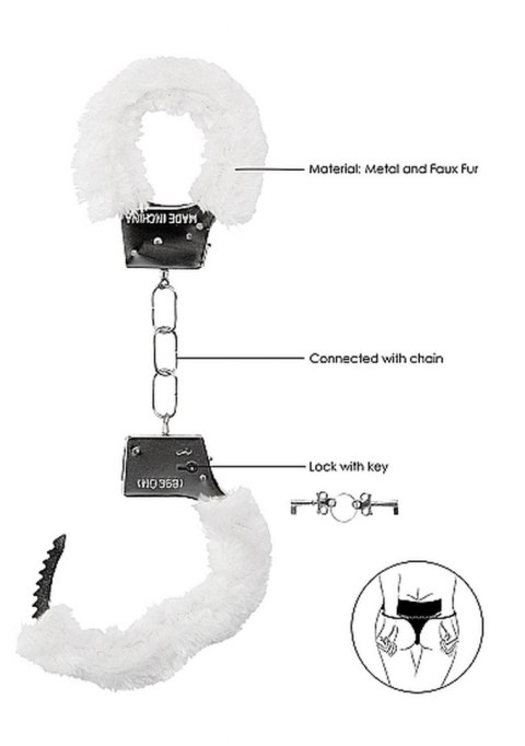Beginner"s Handcuffs Furry - White Beginner"s Handcuffs Furry - White