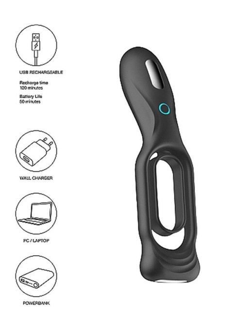 N0. 88 - Vibrating Rechargeable Cock Ring - Black N0. 88 - Vibrating Rechargeable Cock Ring - Black