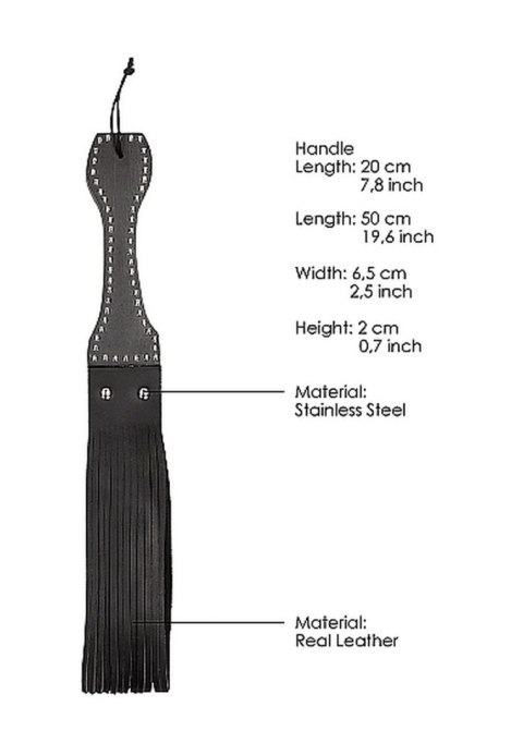Wooden Handle Belt Whip Flogger Leather - Black Wooden Handle Belt Whip Flogger Leather - Black
