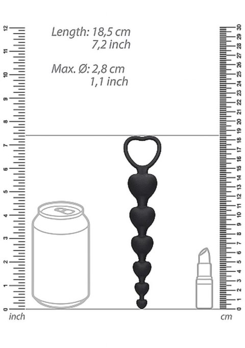 Anal Heart Beads - Black Anal Heart Beads - Black