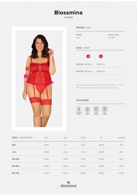 Bielizna-Blossmina gorset i stringi 4XL/5XL Bielizna-Blossmina gorset i stringi 4XL/5XL