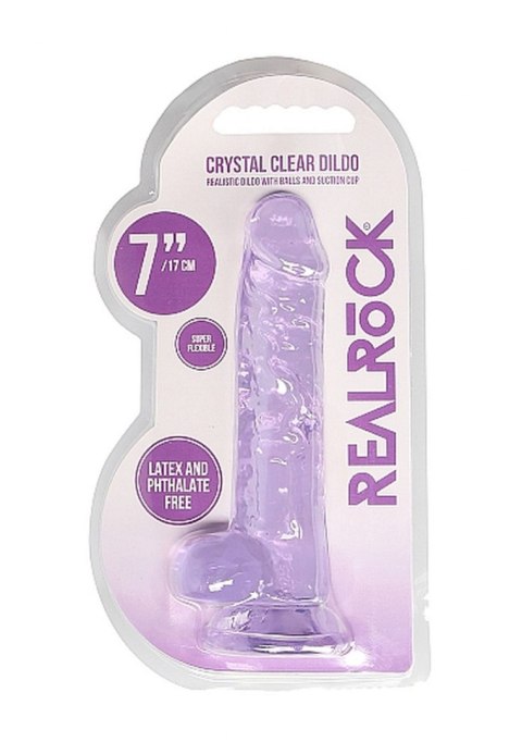 7" / 18 cm Realistic Dildo With Balls - Purple 7" / 18 cm Realistic Dildo With Balls - Purple