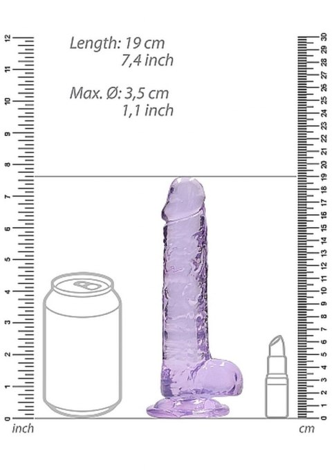 7" / 18 cm Realistic Dildo With Balls - Purple 7" / 18 cm Realistic Dildo With Balls - Purple