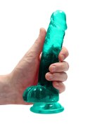 7"" / 19 cm Realistic Dildo With Balls - Turquoise