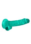 7"" / 19 cm Realistic Dildo With Balls - Turquoise