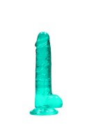 7"" / 19 cm Realistic Dildo With Balls - Turquoise