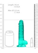 7"" / 19 cm Realistic Dildo With Balls - Turquoise