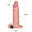 Add 2" Pleasure X Tender Vibrating Penis Sleeve Flesh