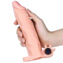 Add 2" Pleasure X Tender Vibrating Penis Sleeve Flesh