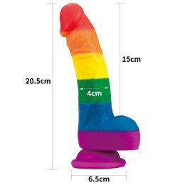 Tęczowe dildo elastyczne z przyssawką