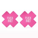 FUCK ME Cross Pattern Nipple Pasties (2 Pack)