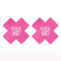 FUCK ME Cross Pattern Nipple Pasties (2 Pack)