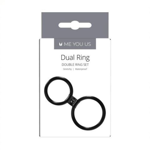Pierścień- Me You Us Dual Ring Cock Ring Black Pierścień- Me You Us Dual Ring Cock Ring Black