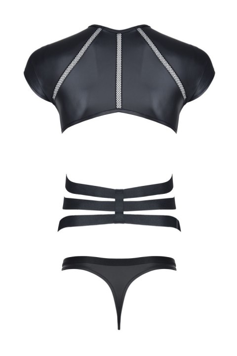 Męski komplet z wetlooka: t-shirt z ozdobną gumą, stringi z ozdobną taśmą z przodu M Męski komplet z wetlooka: t-shirt z ozdobną gumą, stringi z ozdobną taśmą z przodu M