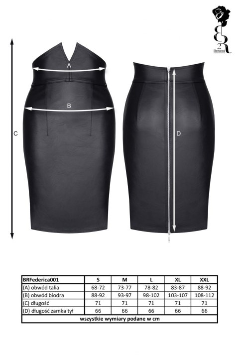 Bielizna - BRFEDERICA001 spódnica czarna rozmiar XXL Bielizna - BRFEDERICA001 spódnica czarna rozmiar XXL