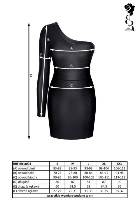 Bielizna - BRFELICIA001 sukienka czarna rozmiar XL Bielizna - BRFELICIA001 sukienka czarna rozmiar XL